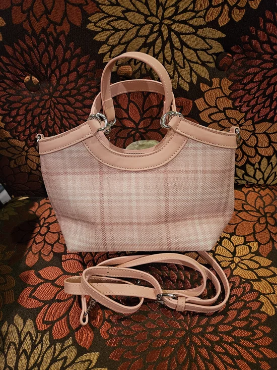 Pink Quilted Logo Mini Tote with Detachable Strap - Picture 2 of 5